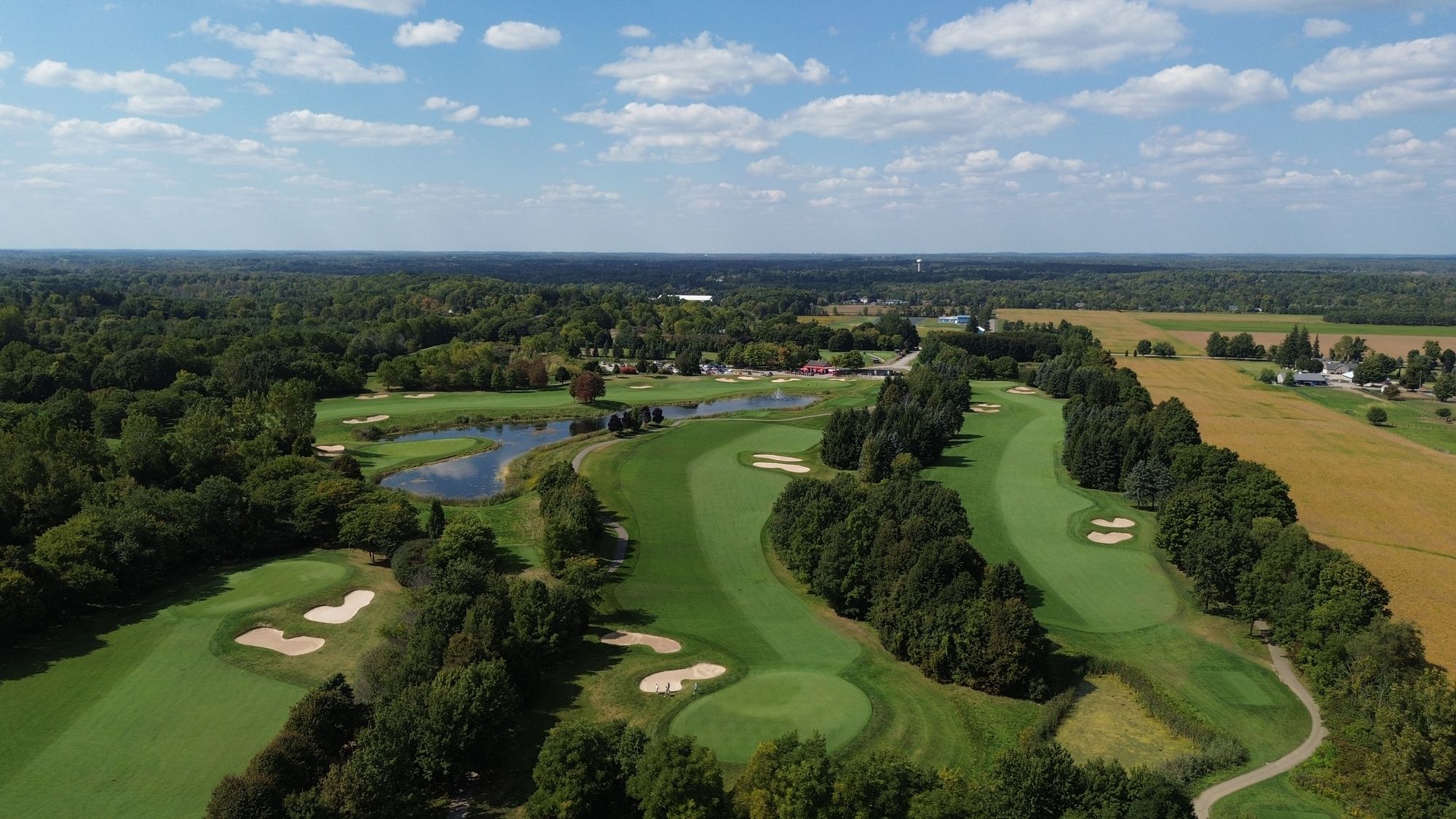 Aerial drone view of Dragon's Fire Golf Club in Ontario
